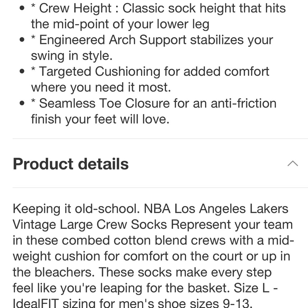 Stance NBA Los Angeles Lakers Vintage Purple Socks NWT - Picture 10 of 11